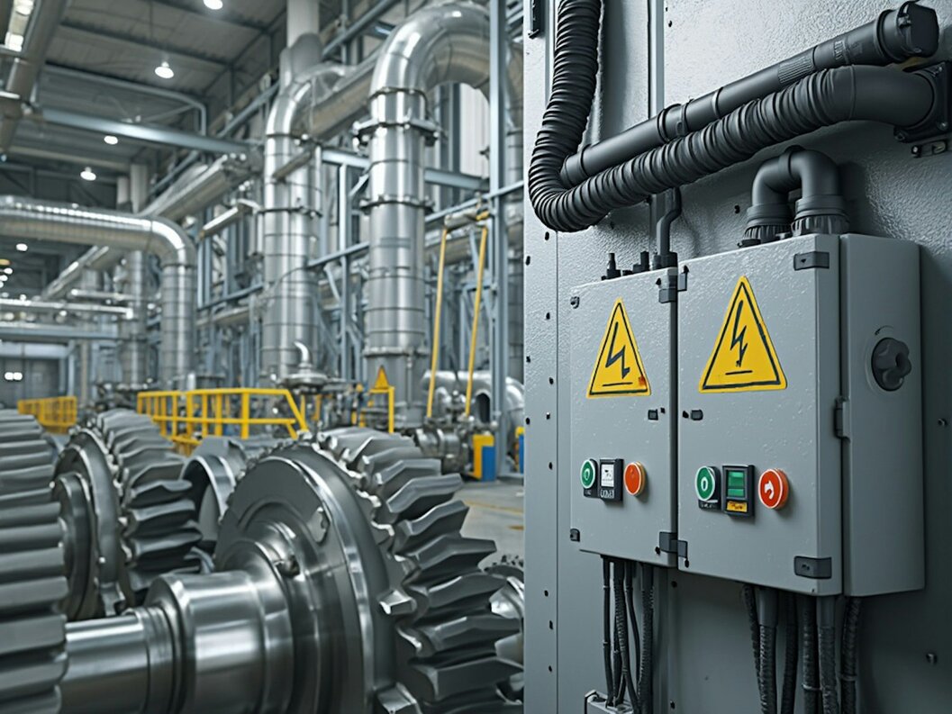 Técnicos realizando tareas de montaje eléctrico